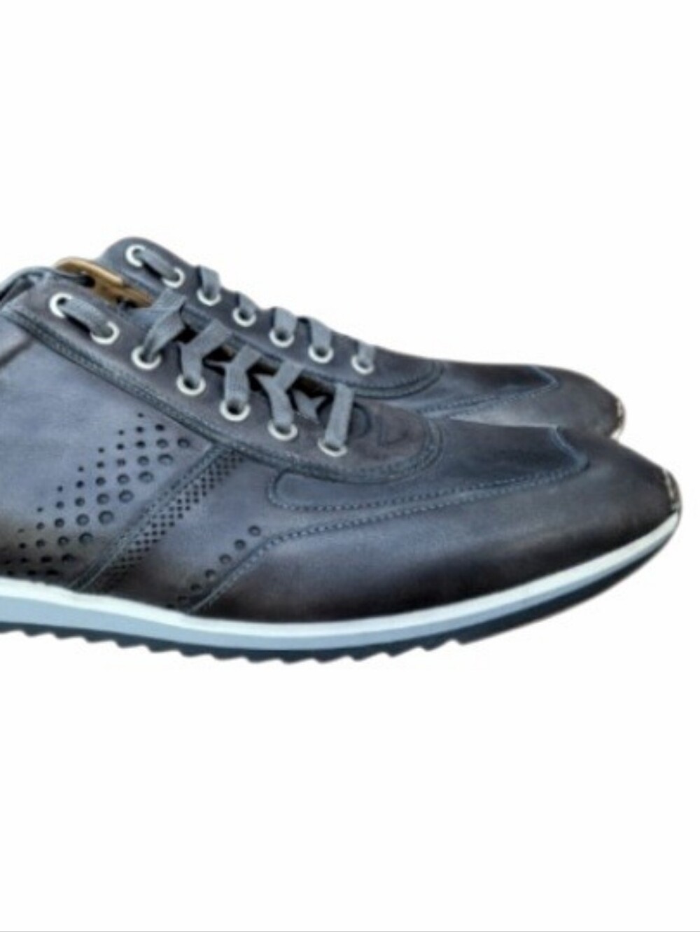 Magnanni Ibiza Cristian Christian Gray Leather Casual Athletic Trainer Men 13 - Picture 10 of 16